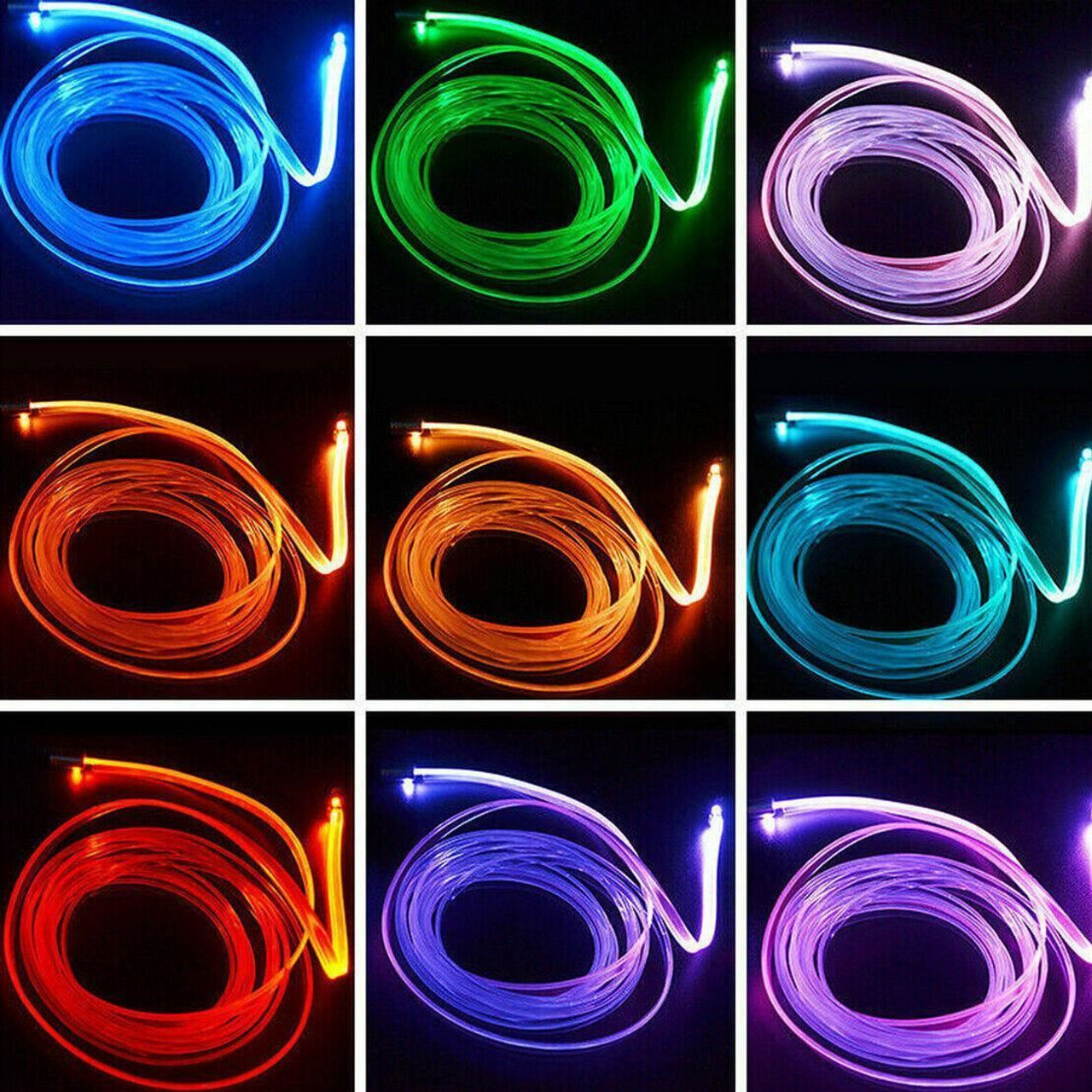 Smart Interior ambient LED neon EL wire rope fibreoptic kit Multicolour bluetooth