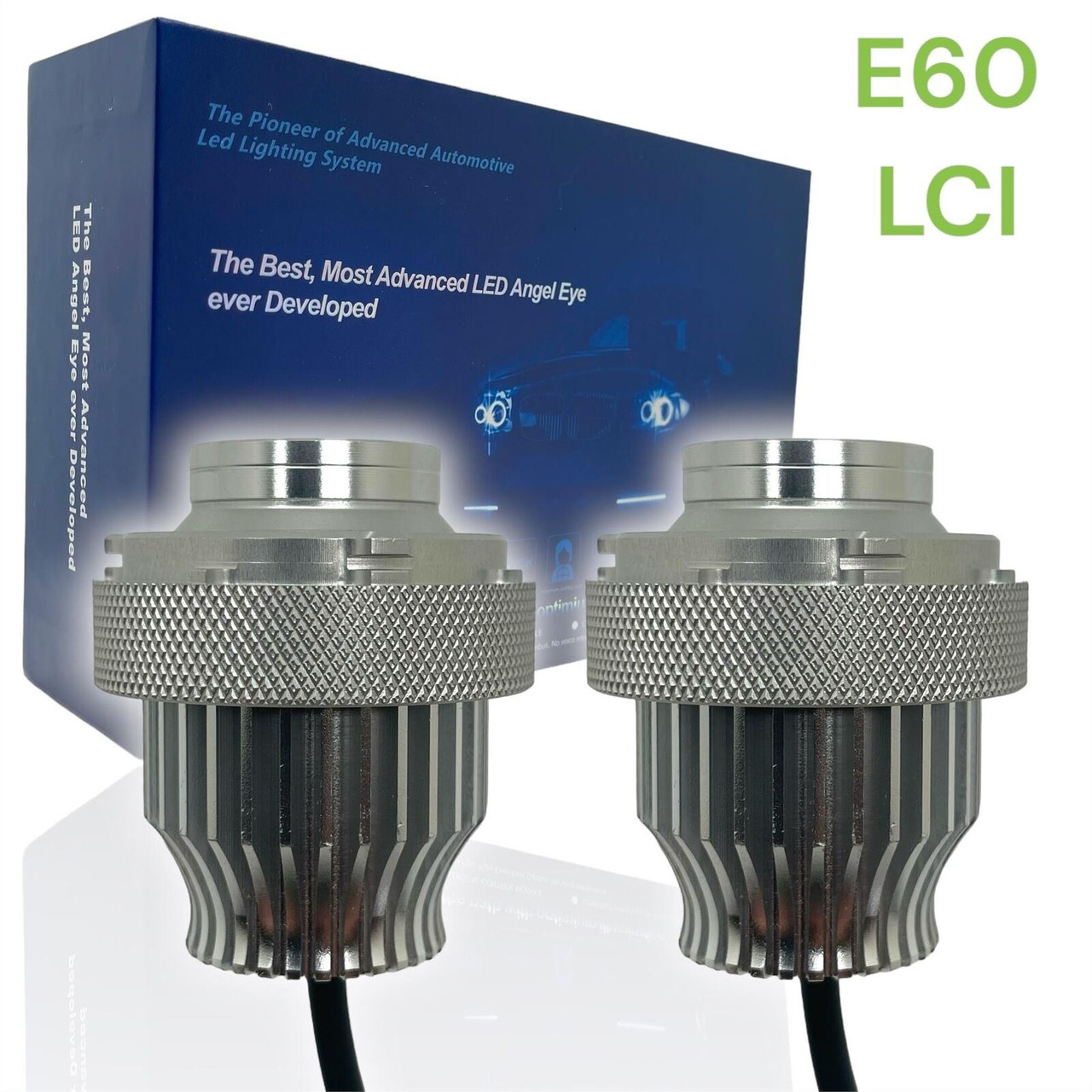 For BMW 5 Series Halogen Headlights E60 E61 Lci 40w LED Angel Eye Halo Upgrade