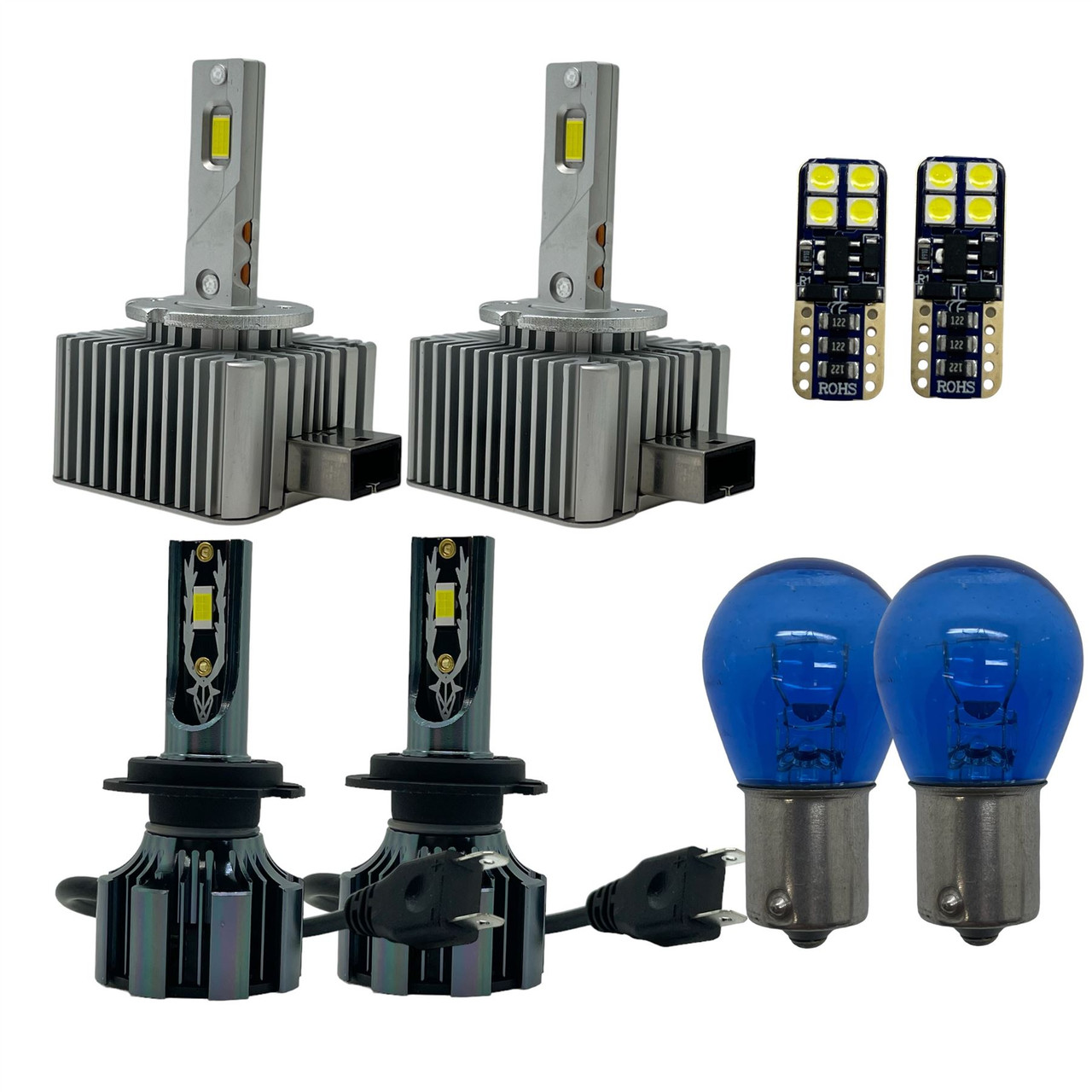 D1S Headlight, H7 High Beam, 501 Sidelight 382 DRL LED upgrade for Audi A4 B7 with OE Xenon