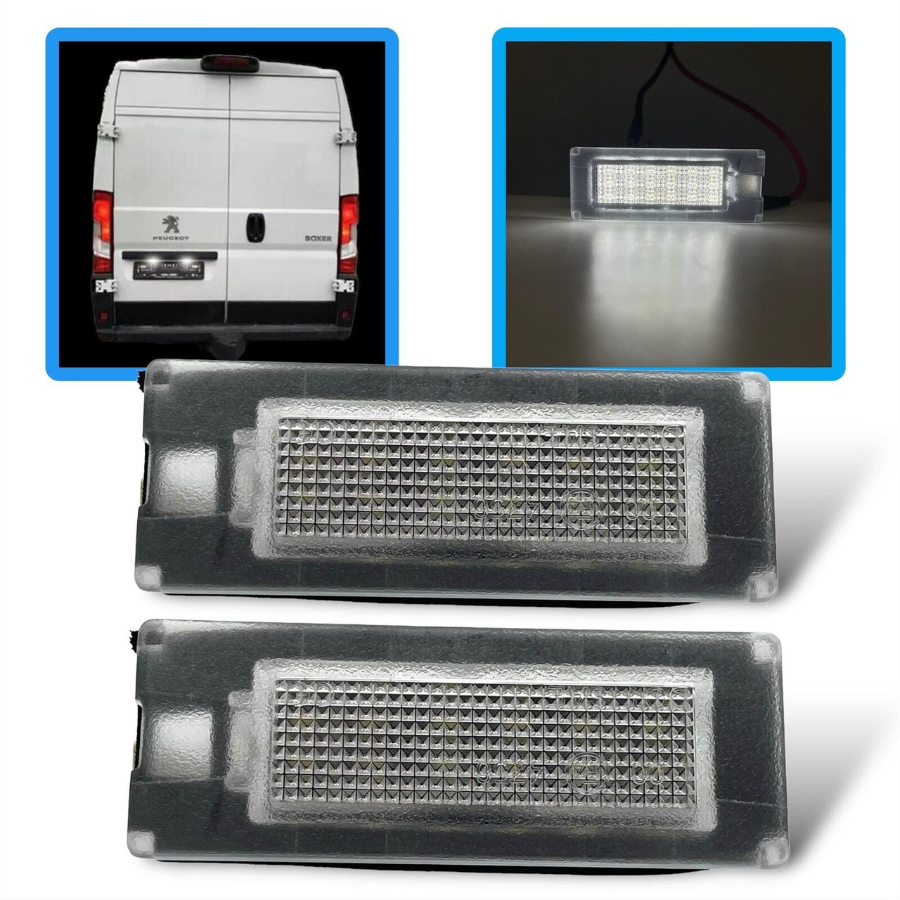 18 Smd LED Rear Number Licence Plate Units For Relay Ducato Boxer Movano
