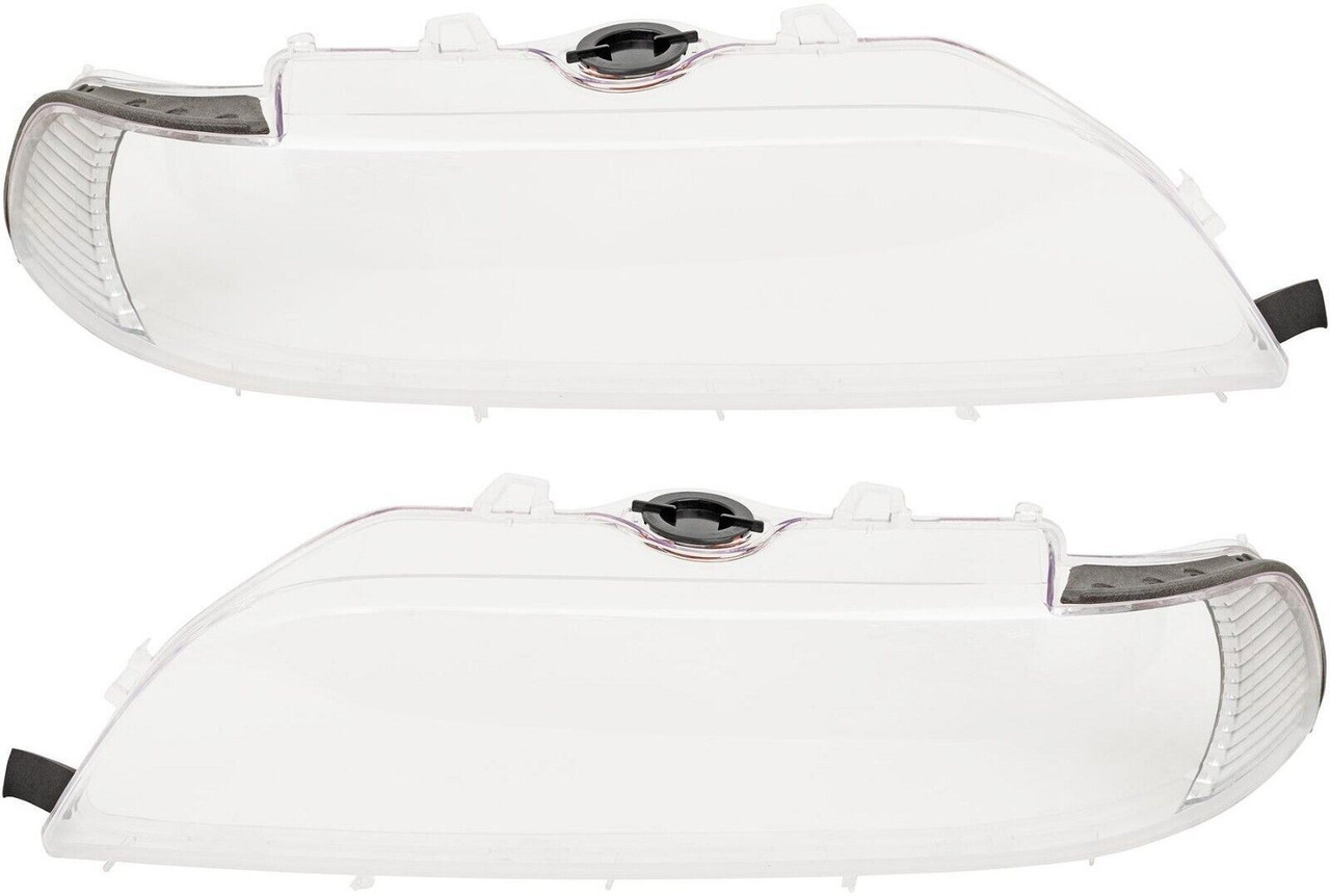 pair left right Headlight Headlamp replacement lens Clear BMW 5 Series E39 00-03