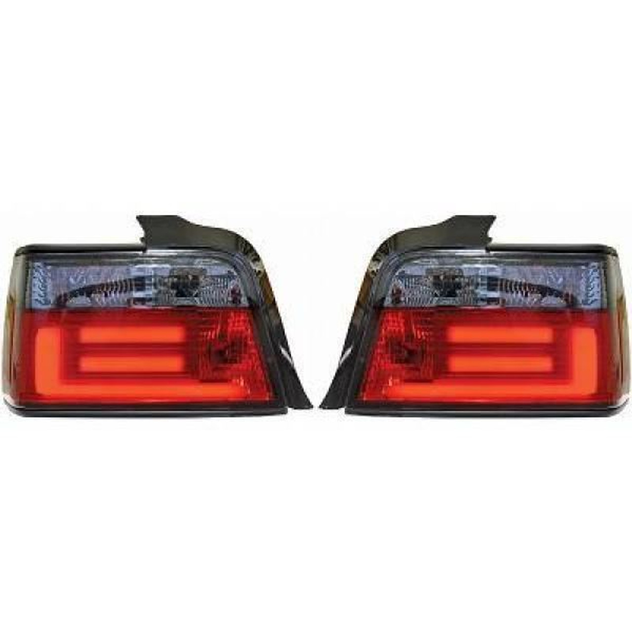Back Rear Tail Lights Pair Set LED Clear Red Black for BMW E36 Saloon 1990-1998