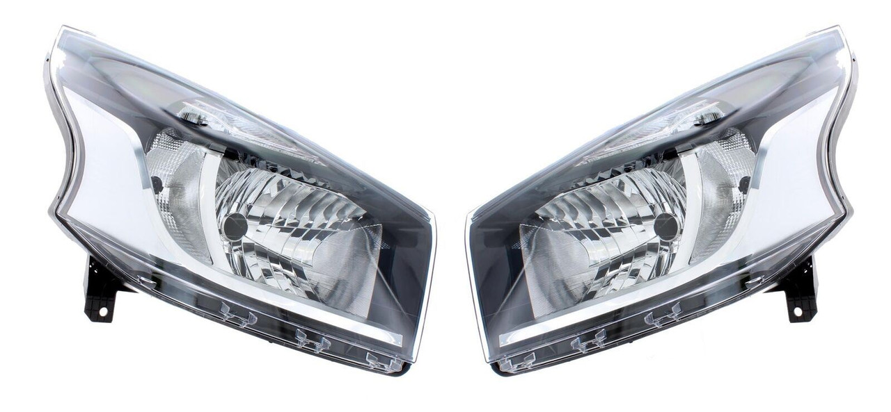 Right Left OS NS Headlight Headlamp Kit Black Chrome Fits Nissan NV300 X82
