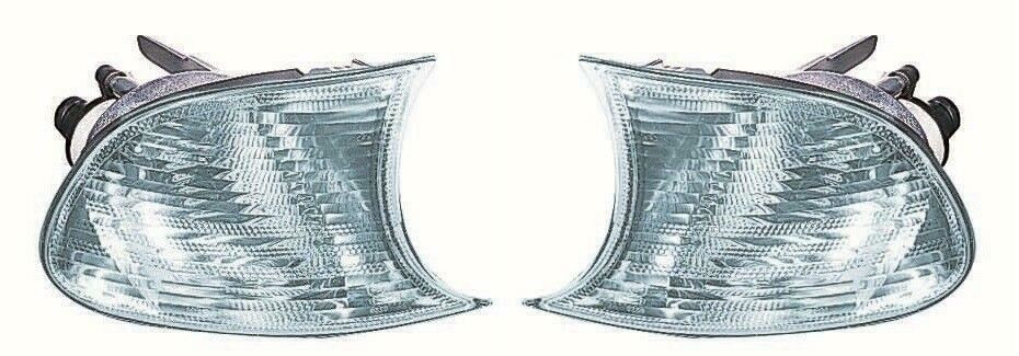 For BMW 3 Series E46 2 Door 1998-2001 Clear Front Indicator Lights Pair OS NS