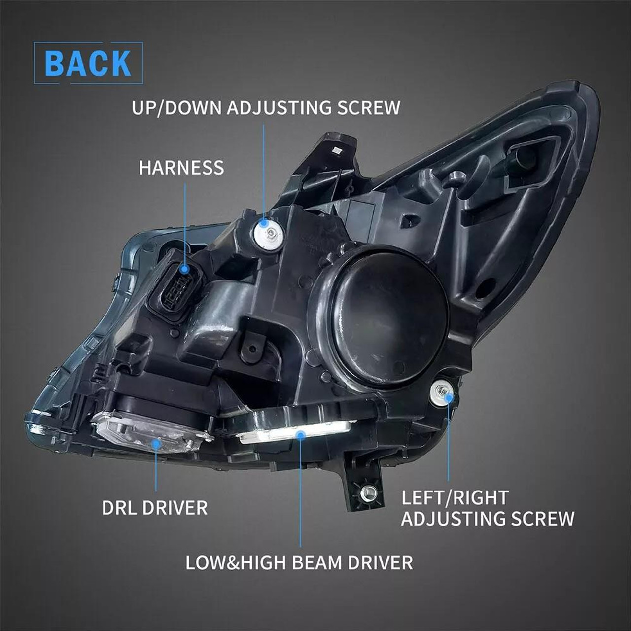 For Mercedes VITO & V CLASS 2015-23 FULL LED DRL Black Headlights RHD