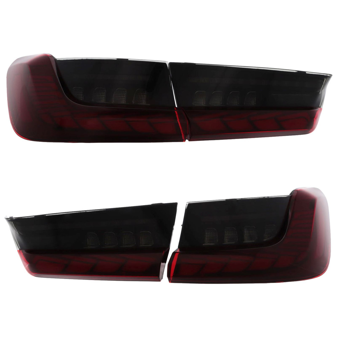 LED Tail Lights Pair for BMW G20 3 Series 2018+ GTS Red Smoke Dynamic Startup