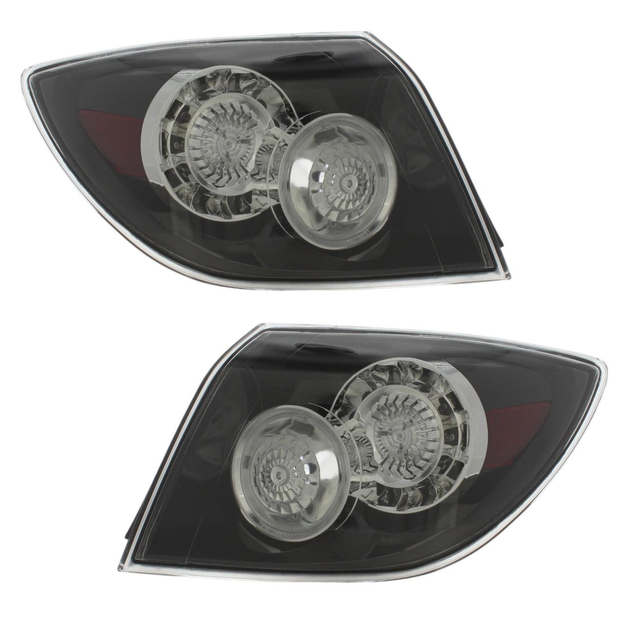 For Mazda 3 Mk1 Hatchback 2004-2006 Led Black & Clear Rear Tail Lights Pair