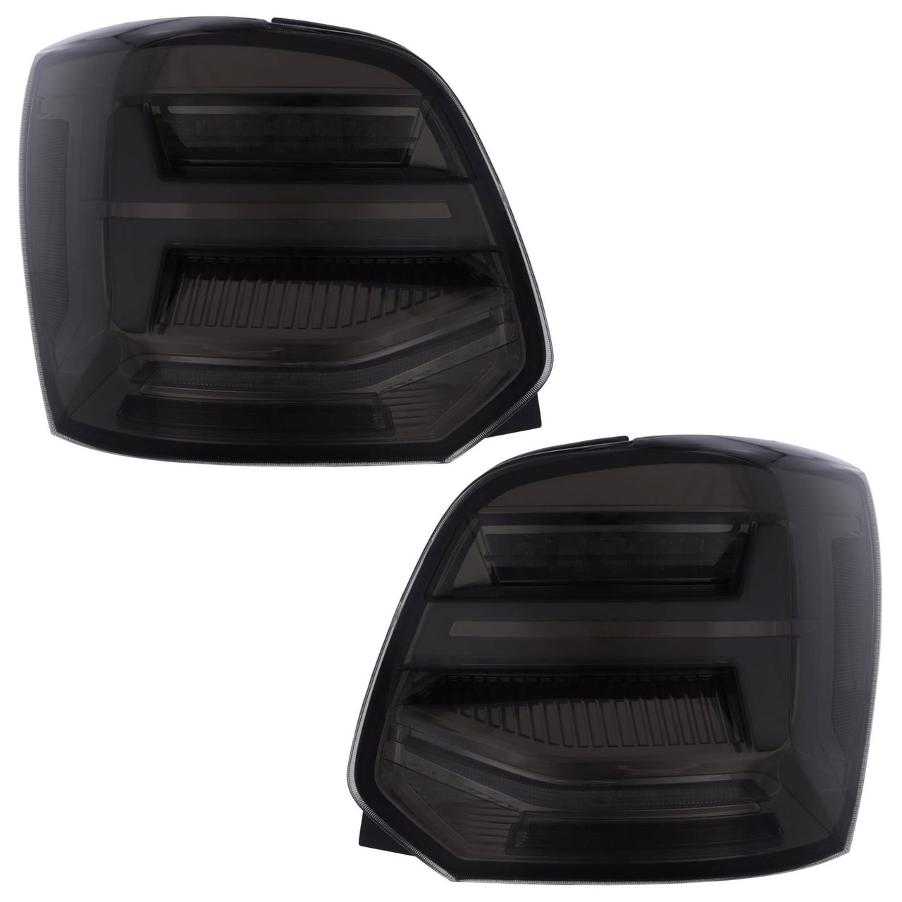 Pair Back Rear Tail Lights for VW Polo 6R 6C 2009-16 Full LED Dynamic Smoked