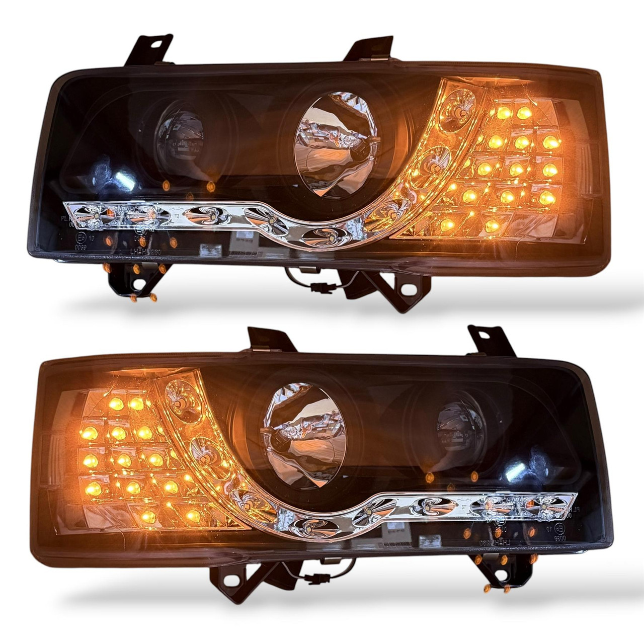 Headlight Assembly Projector Black DRL LED For VW Transporter T4 1990-2003