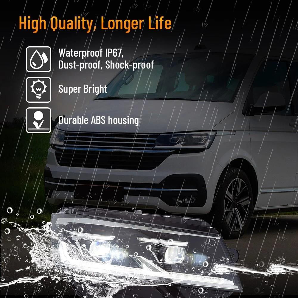 For VW Transporter T6.1 2020-25 Black FULL LED Headlights Lamps RHD