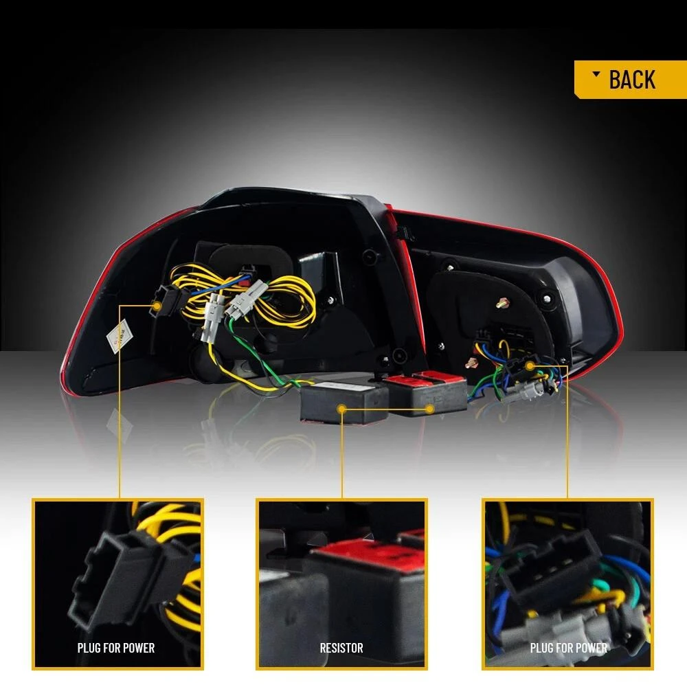 LED Tail Lights Pair for VW Golf MK6 09-13 GTi Style Dynamic Indicators