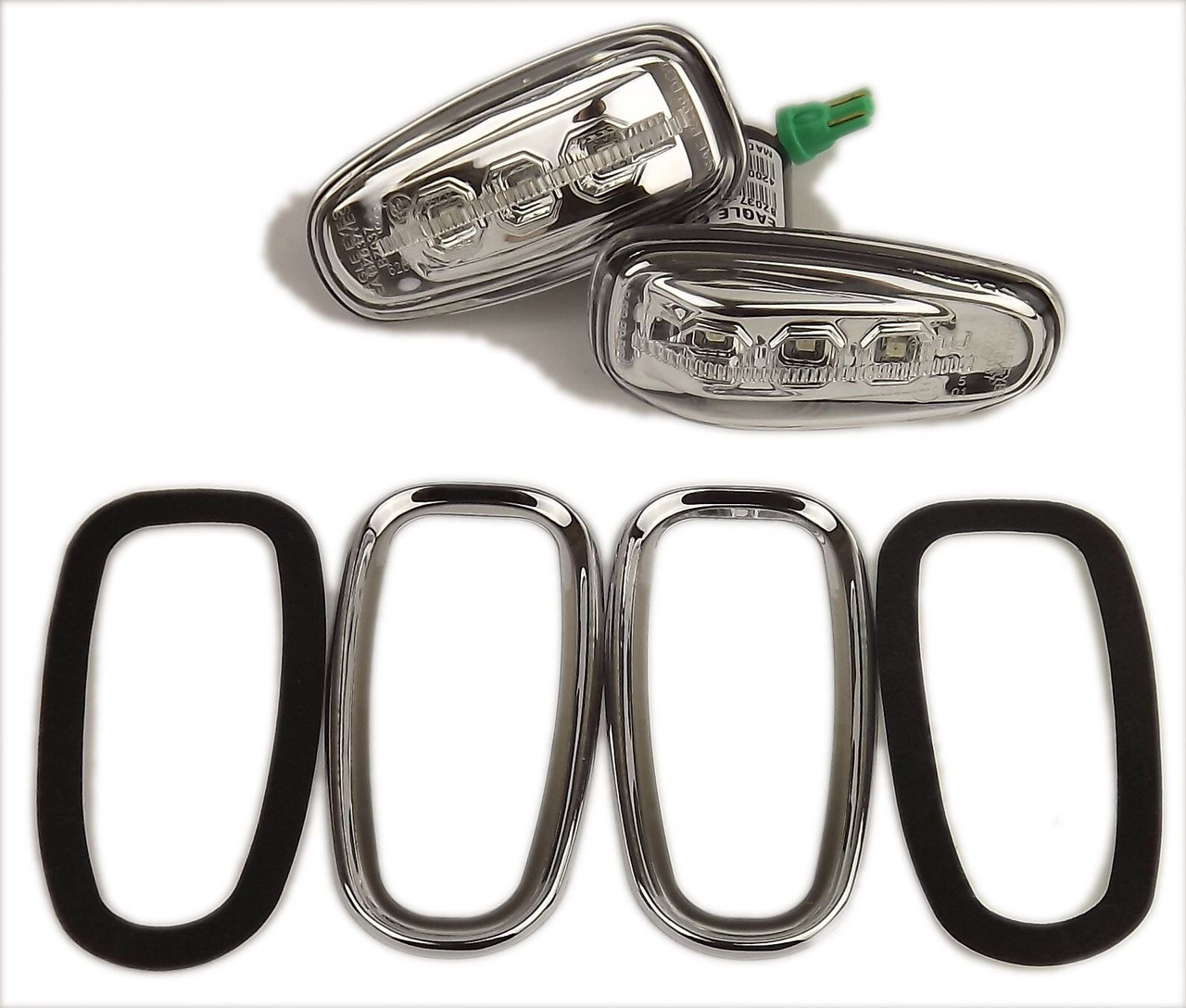 Eagle Eyes LED Side Lights Repeaters Chrome For Mercedes C180-280 W202 93-00