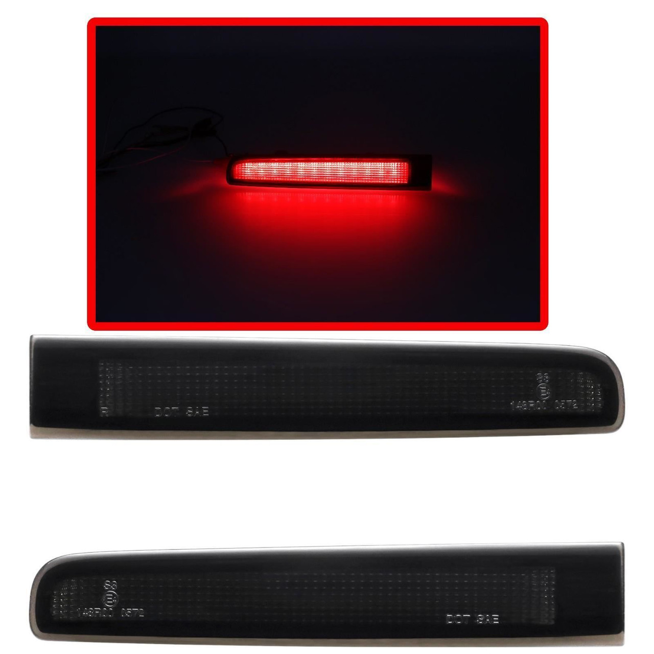 Smoked Black LED 3rd Brake Lights for VW Transporter T5 T6 2003- Barn Door