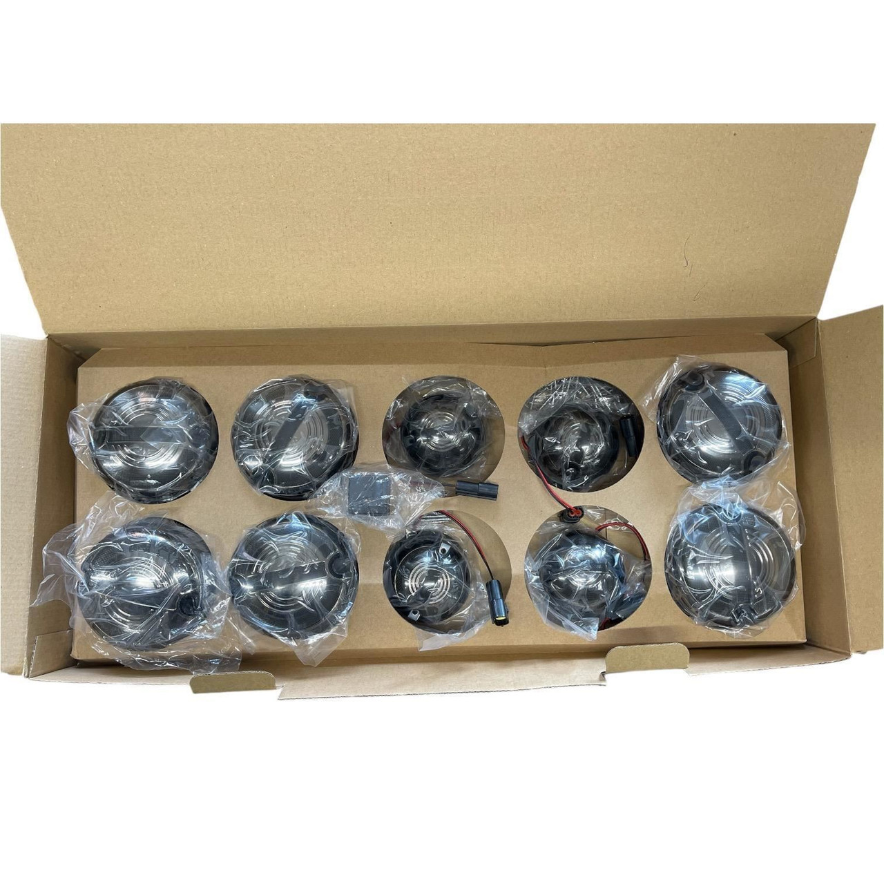 Full Smoked NAS LED light upgrade kit 10pc For Land Rover Defender 73mm 95mm