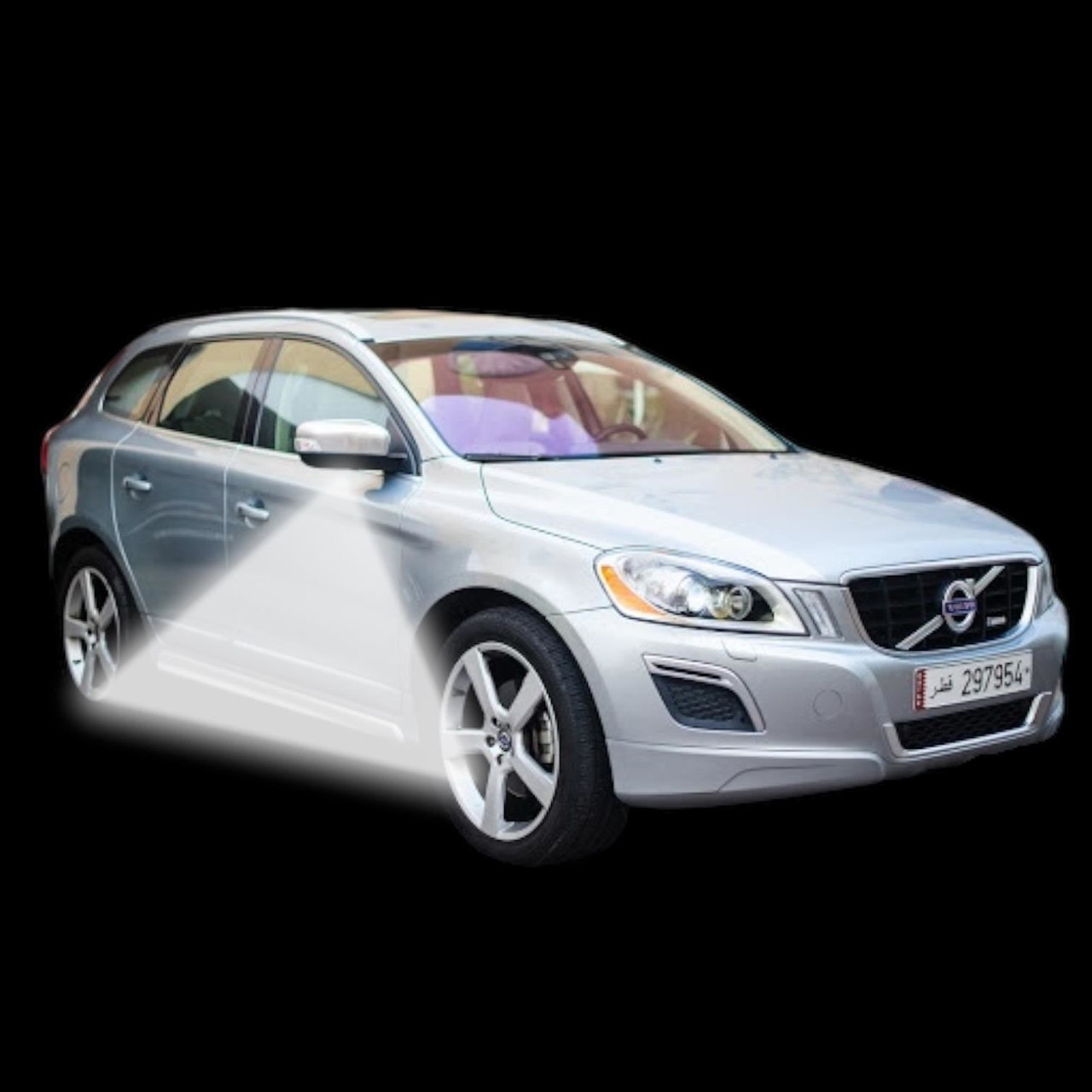 Pair white LED Door wing mirror Puddle lights for Volvo XC60 2009-2017