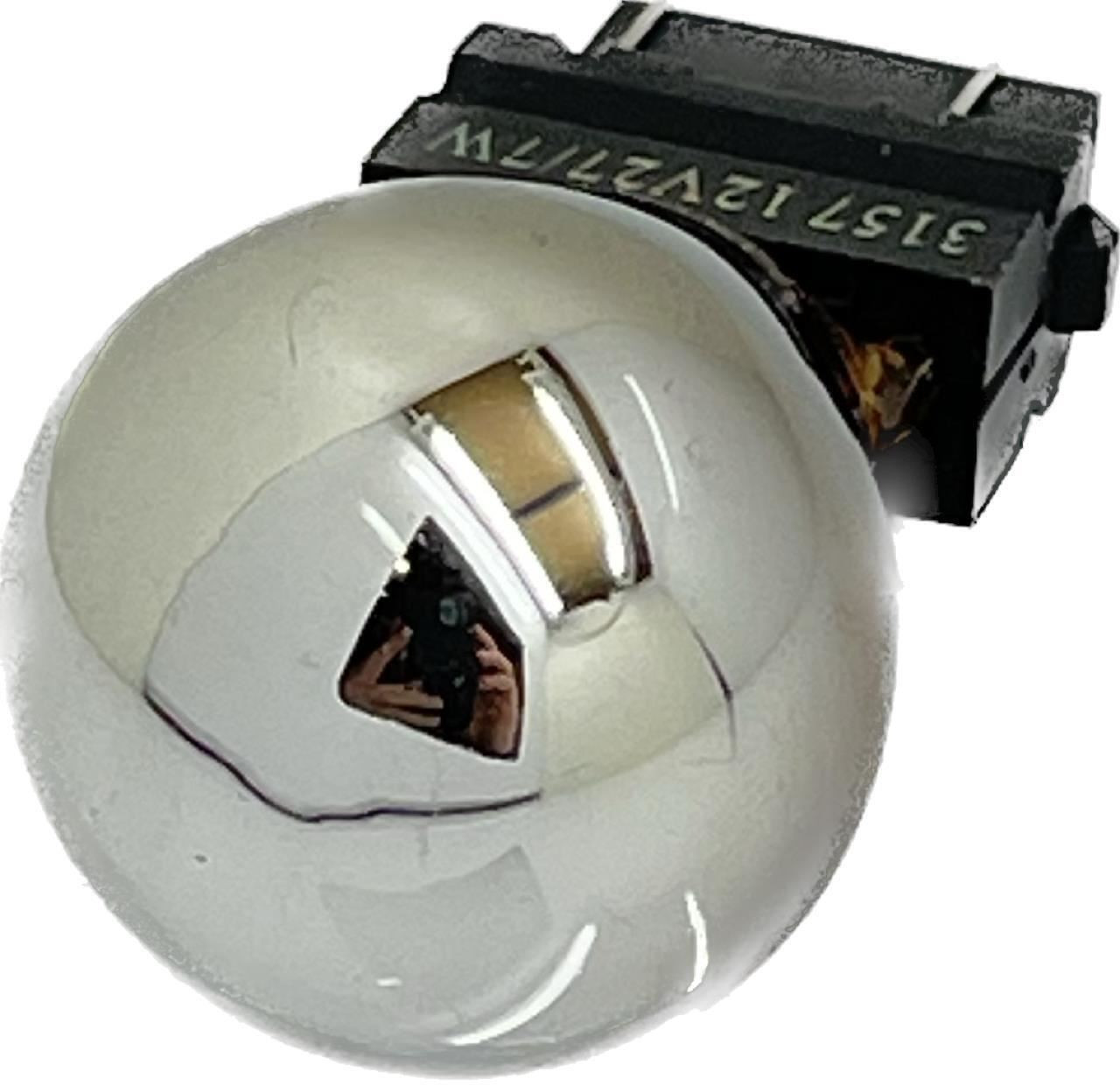 2 x 3157 replacement chrome silver amber indicator bulb 12v PY27/7W 183