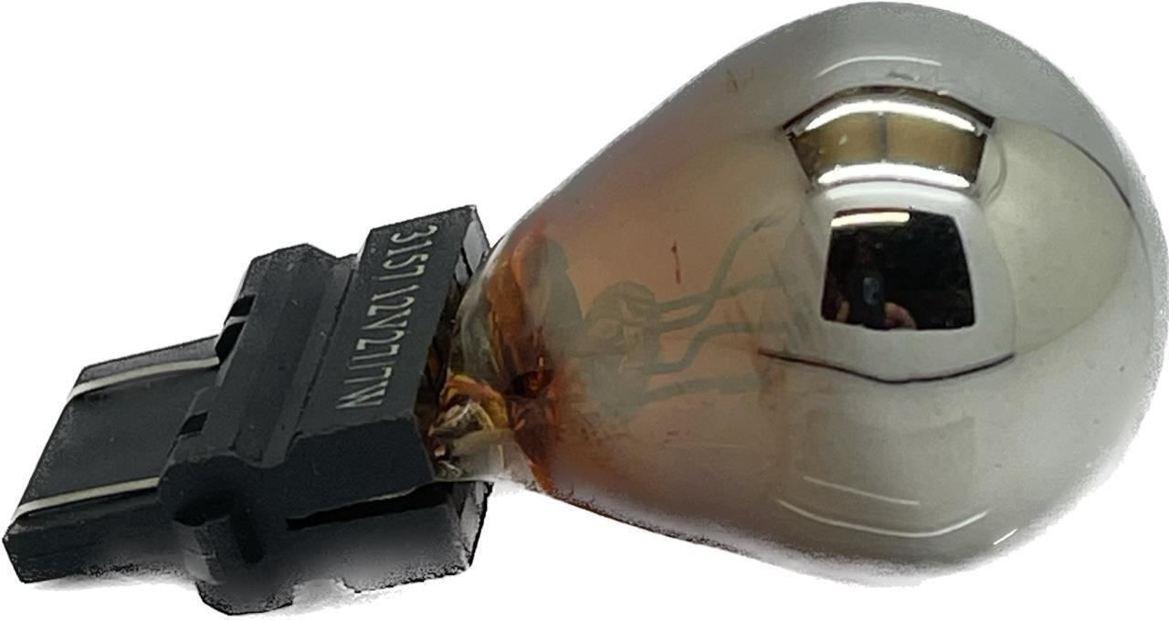 2 x 3157 replacement chrome silver amber indicator bulb 12v PY27/7W 183