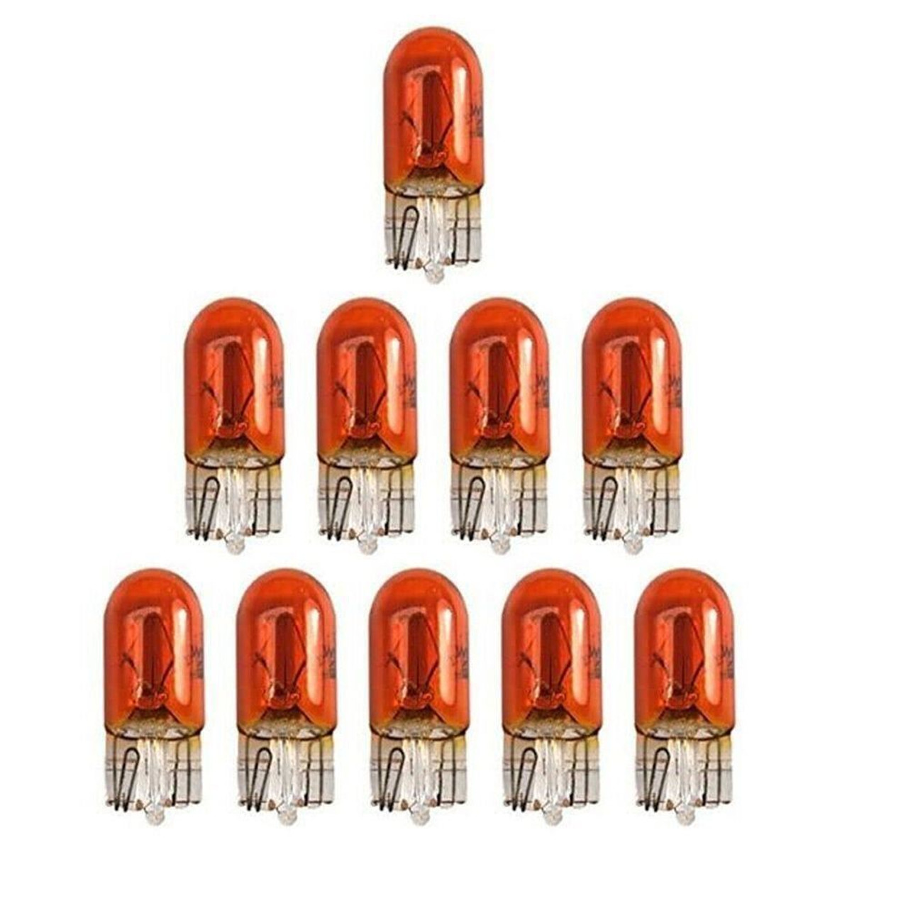 100 x 12v 5w 501 WY5W 168 194 Amber bulbs interior indicator light capless
