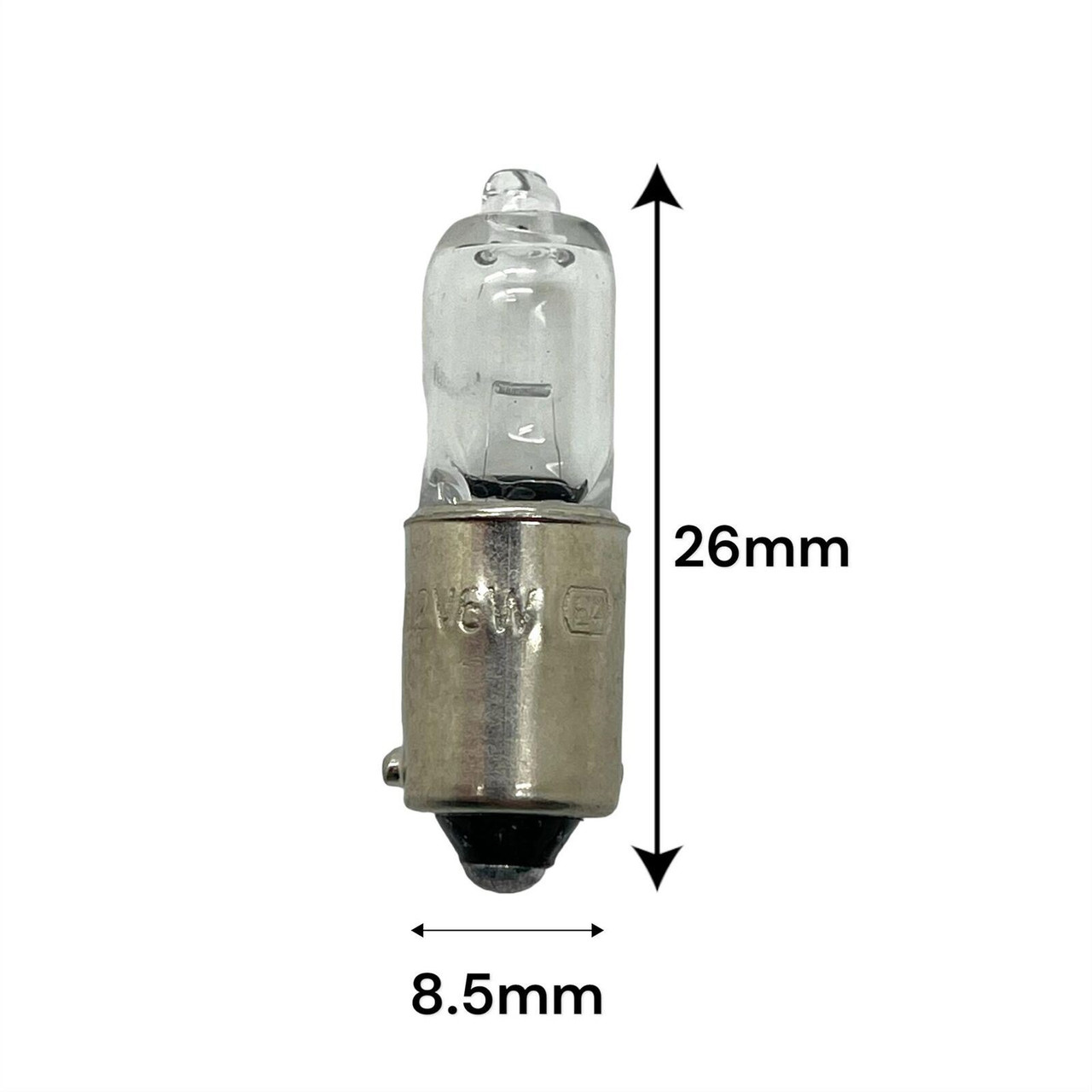 2 x 12v H6W 433 434 6w Halogen bulbs clear bax9s