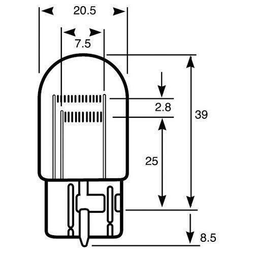 1 x 580 W21W/5W Red bulb stop tail fog light bulb 7443 capless