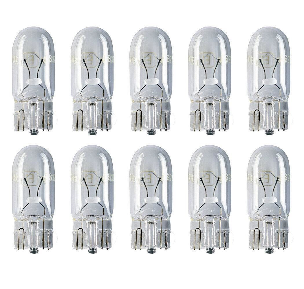 10 x 12v 5w 501 W5W 168 194 clear bulbs interior parking light capless