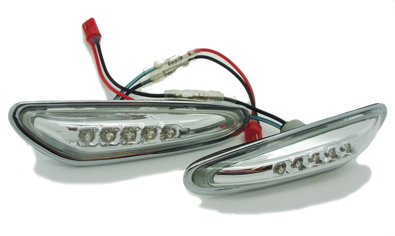 BMW 3 Series E90 E91 5 Series E60 E61 Chrome LED Side Repeaters binkers