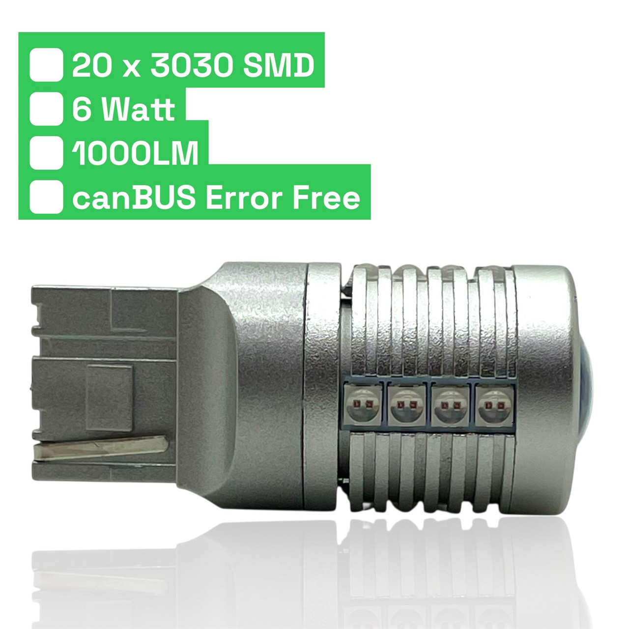 582 W21W 7440 red canbus LED bulbs 3030 rear fog tail brake