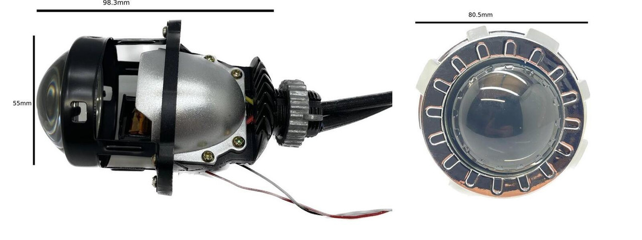 2 x 2.0 mini bi-LED projector lights 12v car Motorcycle H7 H1 retrofit xenon