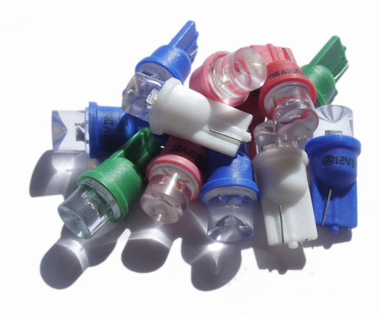 501 W5W T10 194 LED Bulb - Single Blue Red Green Pink Xenon White Disco Rainbow