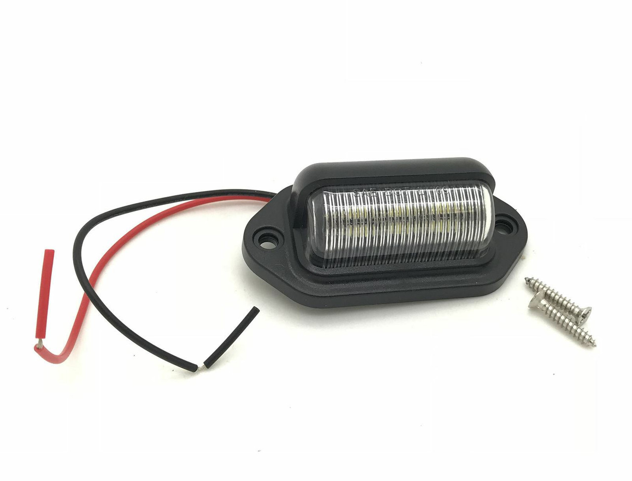 12V/24V Universal LED Number Plate Light Unit - 6x2538 SMD 6000K White for Car Van Trailer