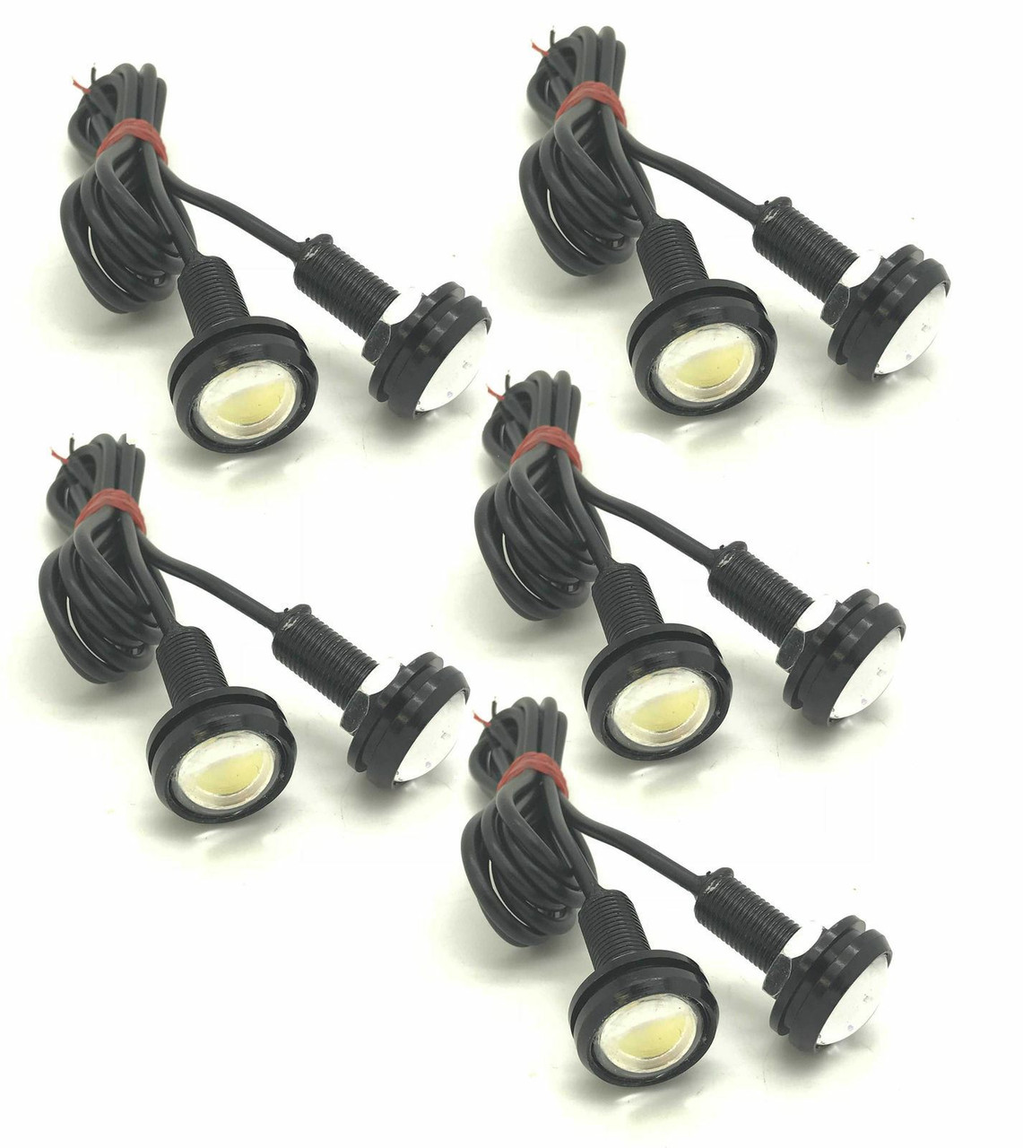 24V White red amber 10W 23mm LED Eagle Eye Spot DRL Marker Lights Bolts truck