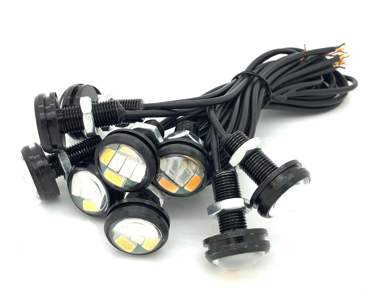 Red / Yellow Switchback 10W High Power 23mm LED Eagle Eye Spot DRL Marker tail