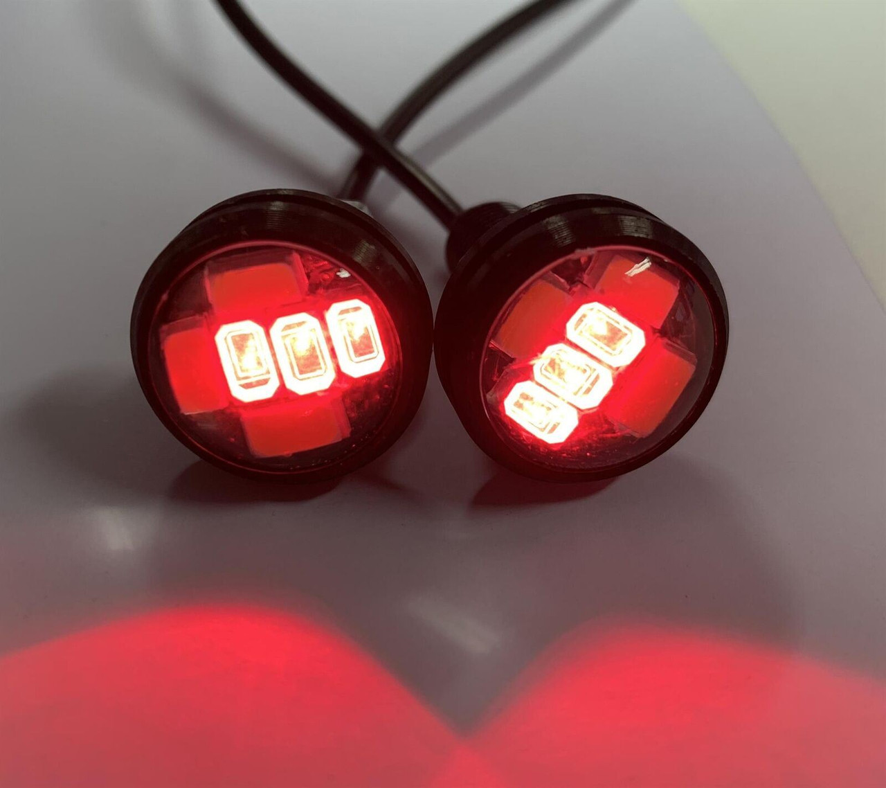 Red / Yellow Switchback 10W High Power 23mm LED Eagle Eye Spot DRL Marker tail