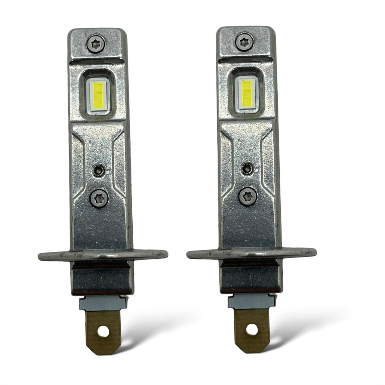 H1 LED Headlight Bulbs 6000K White 10000LM R3 CSP Fanless 12V Pair