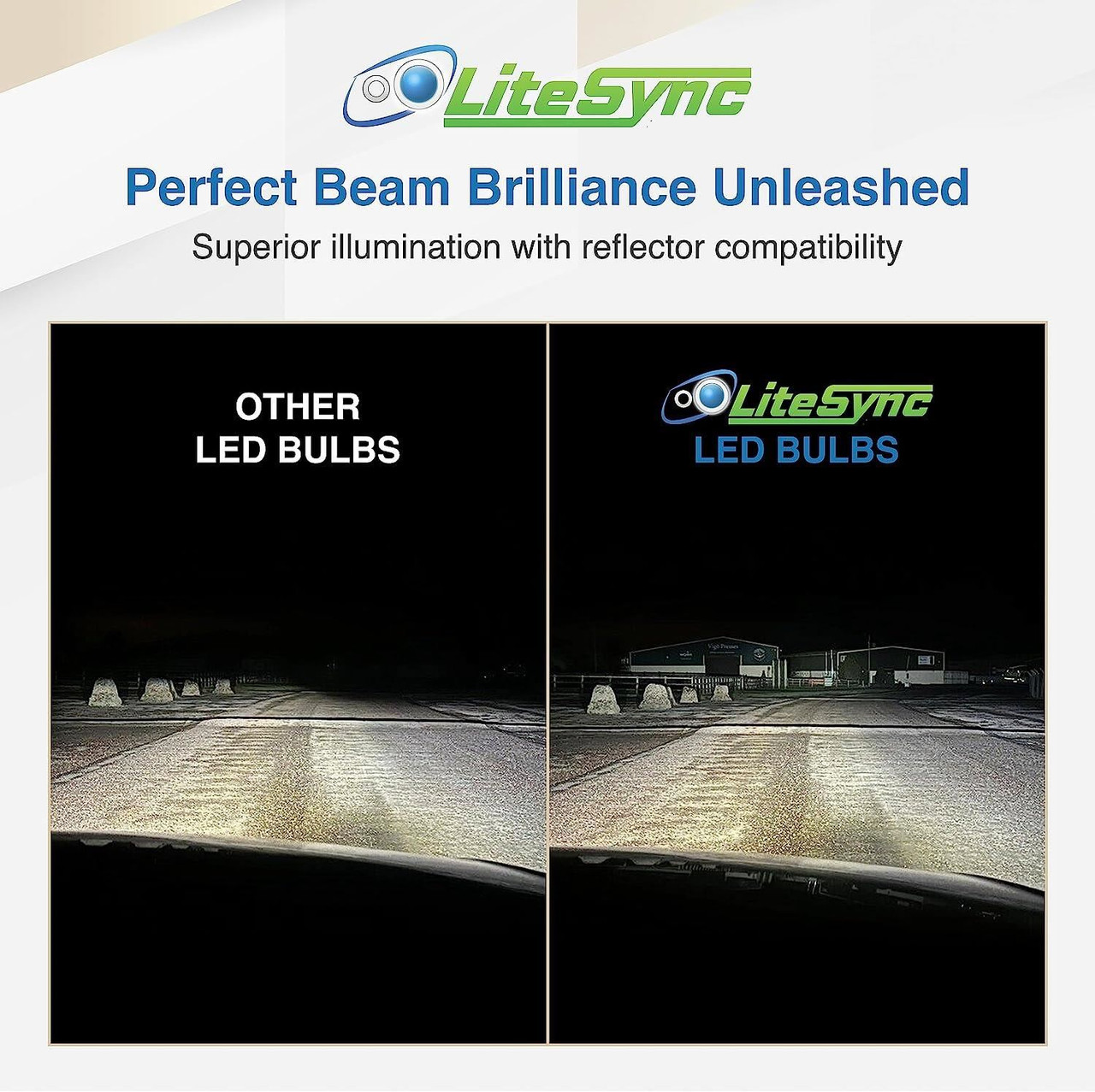 LiteSync LED Headlight Bulbs Kit H7 low beam & metal bulb holders 13000lm canbus