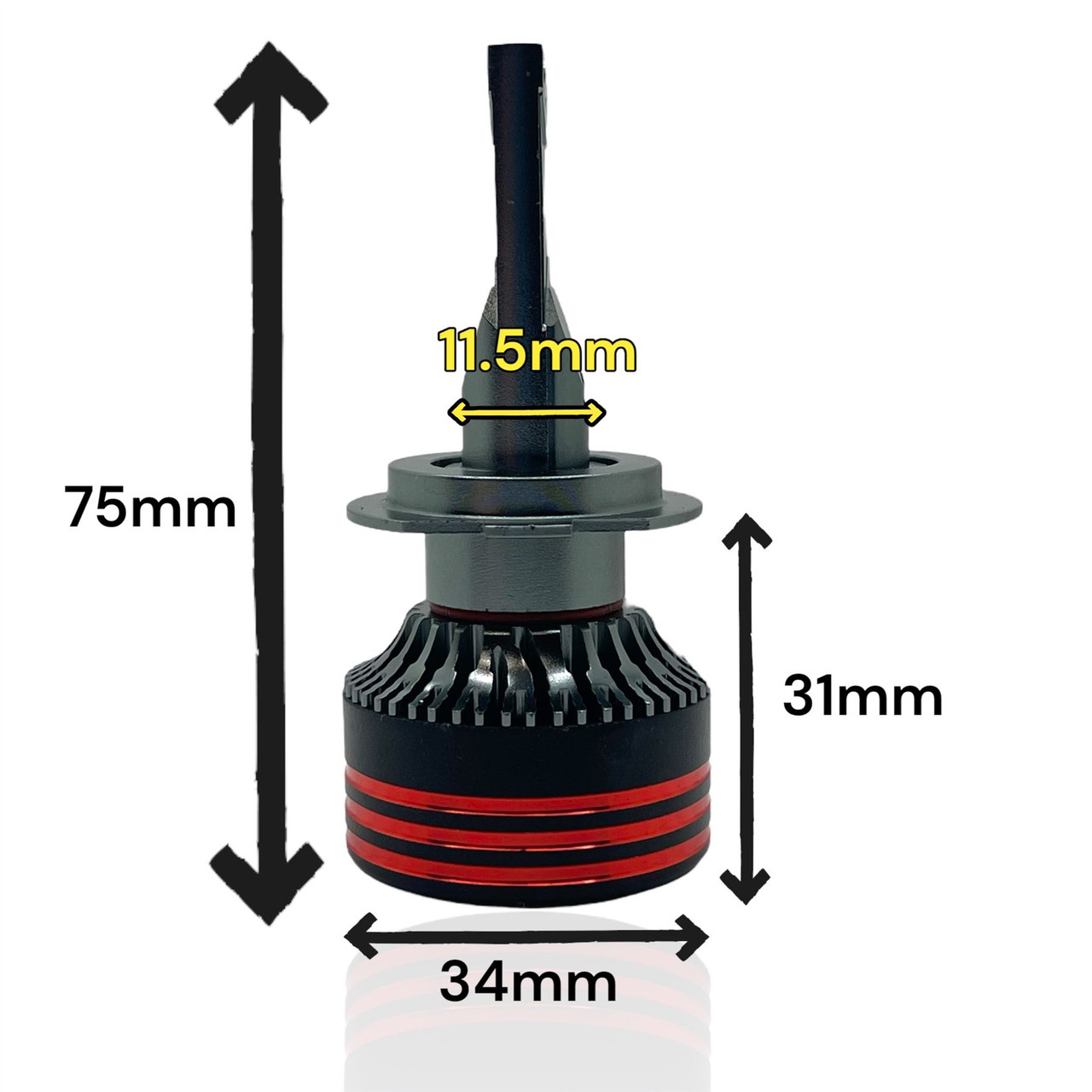 LiteSync LED Headlight Bulbs Kit H7 low beam & metal bulb holders 13000lm canbus