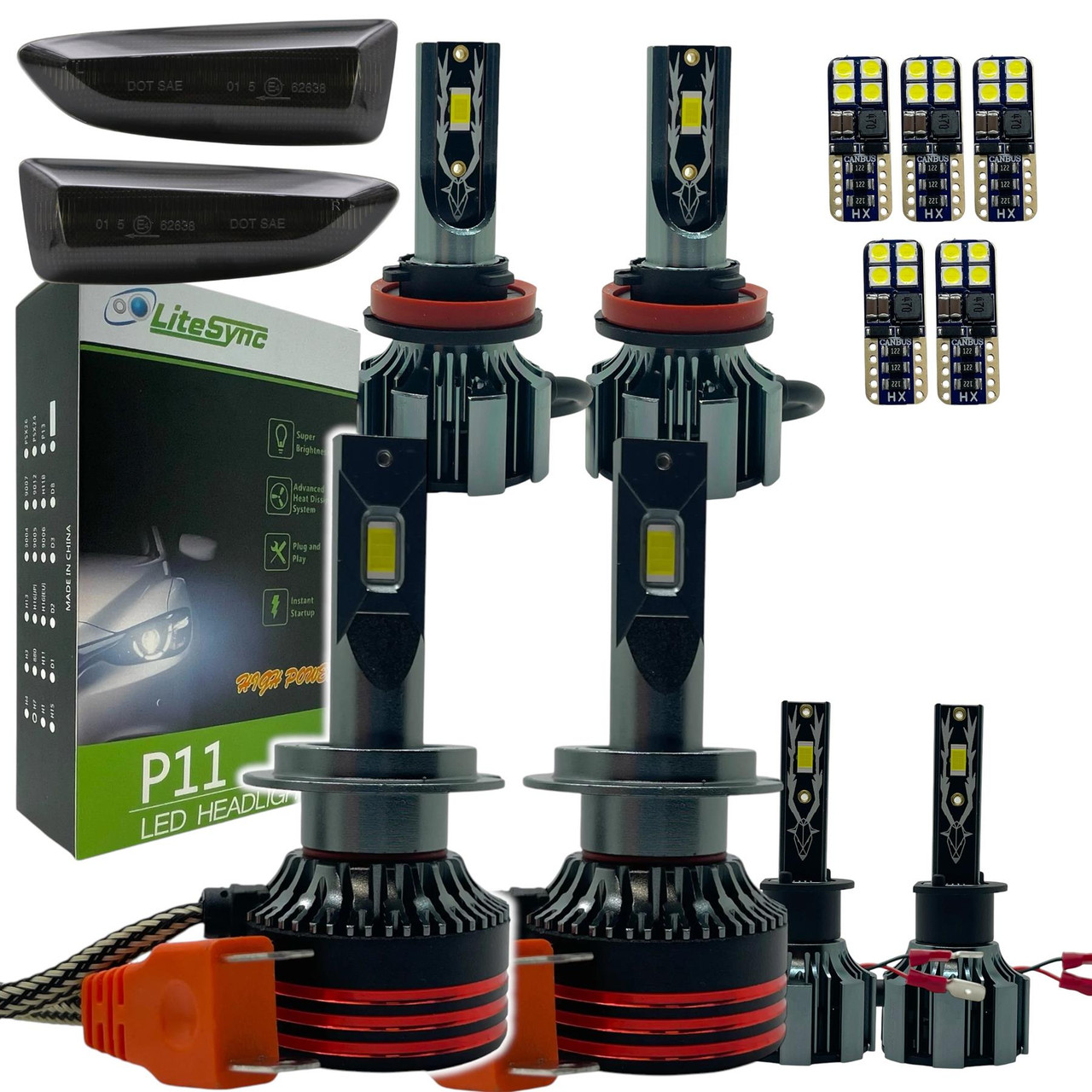 LiteSync H7 H1 H11 side repeaters interior LED upgrade Bulbs Kit 12v CANbus Error Free For Astra K