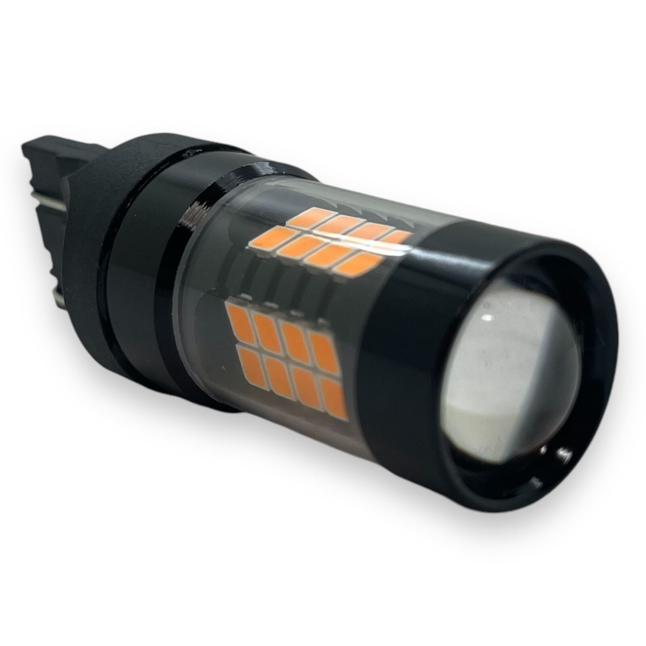 Pair 580 W21/5W 10W LED Amber DRL Sidelight Bulbs 12V/24V Error Free