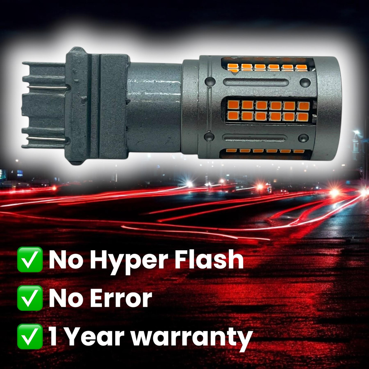 2 x 3156A 3157A 180 27W 72 LED amber indicator bulbs canbus error free no hyper flash