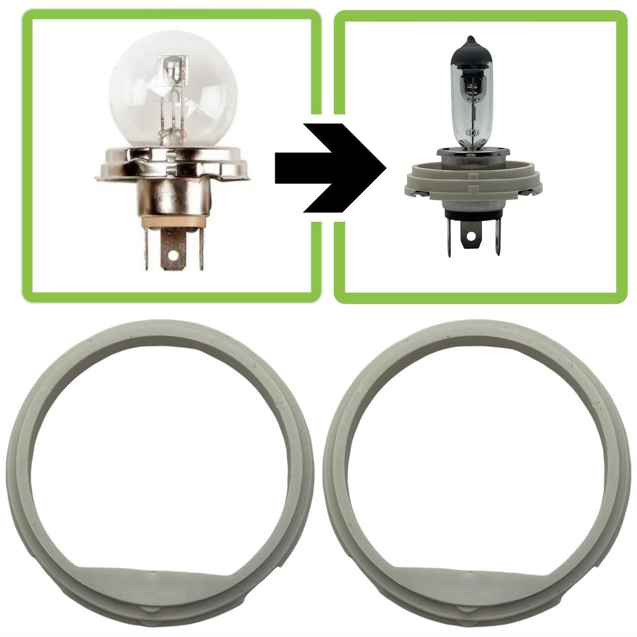 Pair P45T 410 H5 to H4 car bulb adapters classic car LED converter