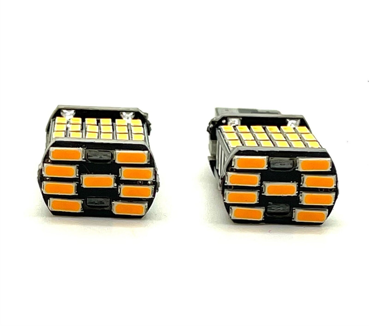 2x Amber LED Indicator Bulbs W16W 921 955 45-SMD Error Free Turn Signal Lights
