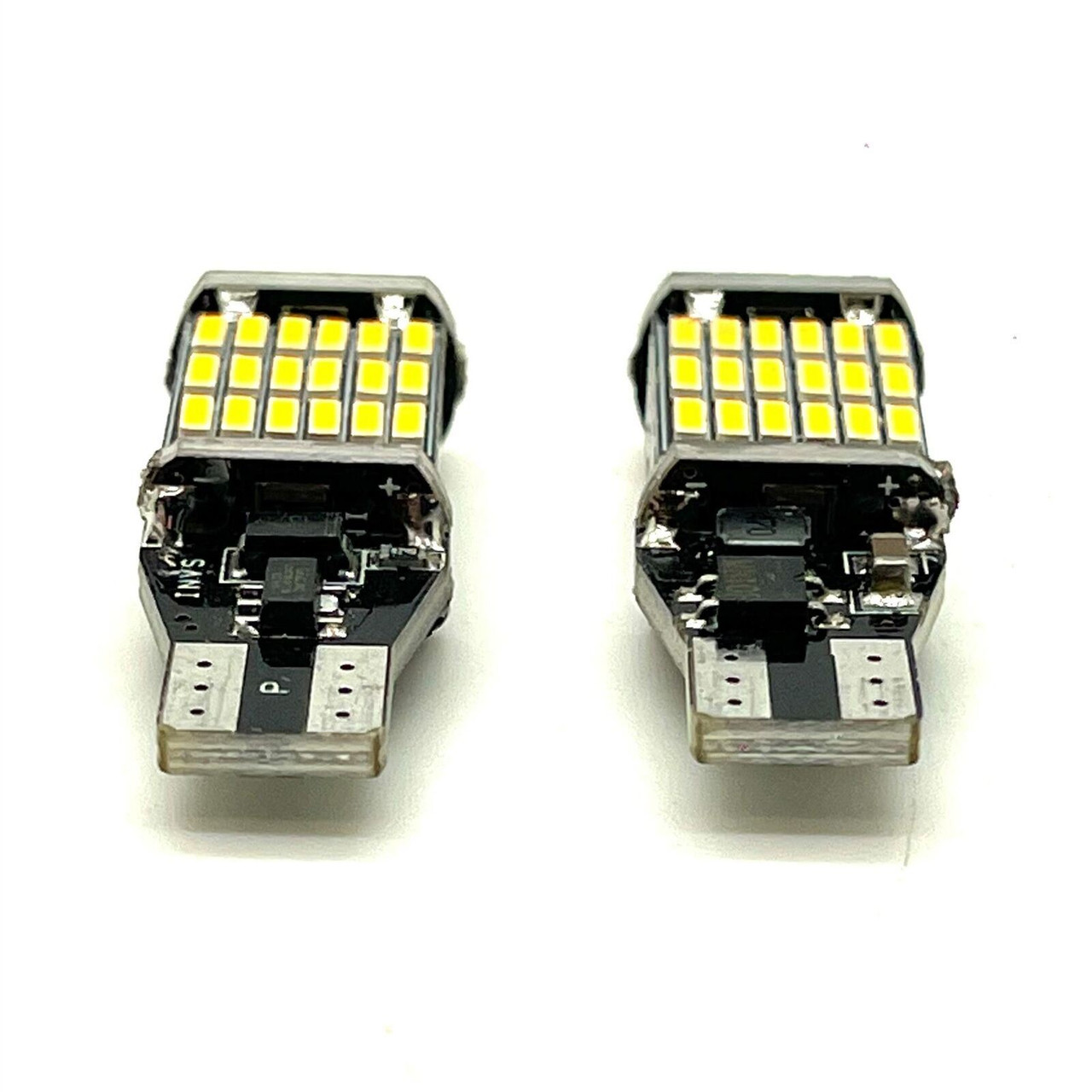 2x Amber LED Indicator Bulbs W16W 921 955 45-SMD Error Free Turn Signal Lights
