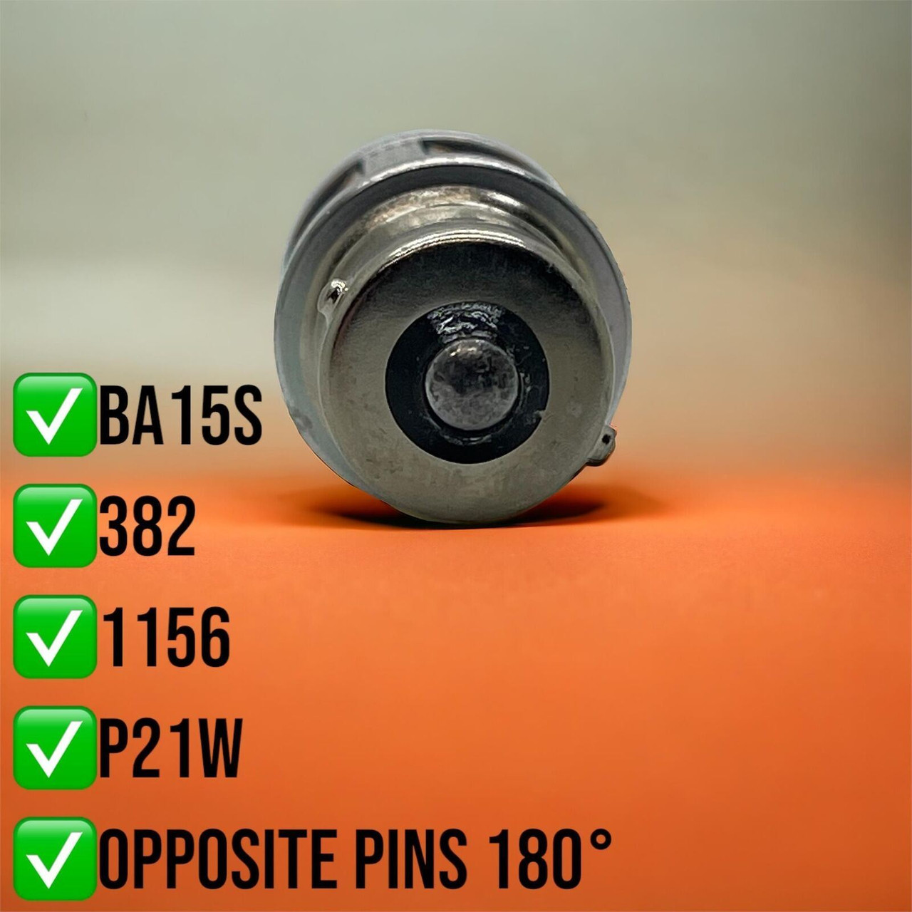 2 x 382 P21w BA15s 72 LED amber indicator bulbs canbus error free no hyper flash [REAR]