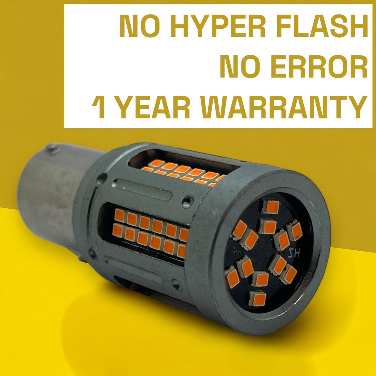 2 x 581 PY21w BAU15s 72 LED amber indicator bulbs canbus error free no hyper flash [REAR]