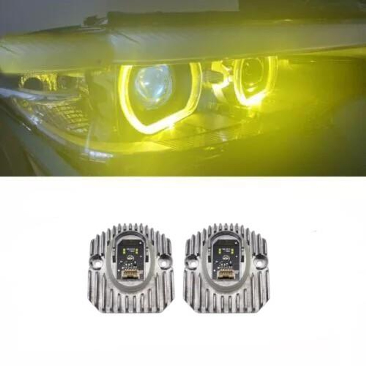 for BMW 5 Series M5 G30 G31 G38 Low Version angel eyes Lemon Yellow Pair