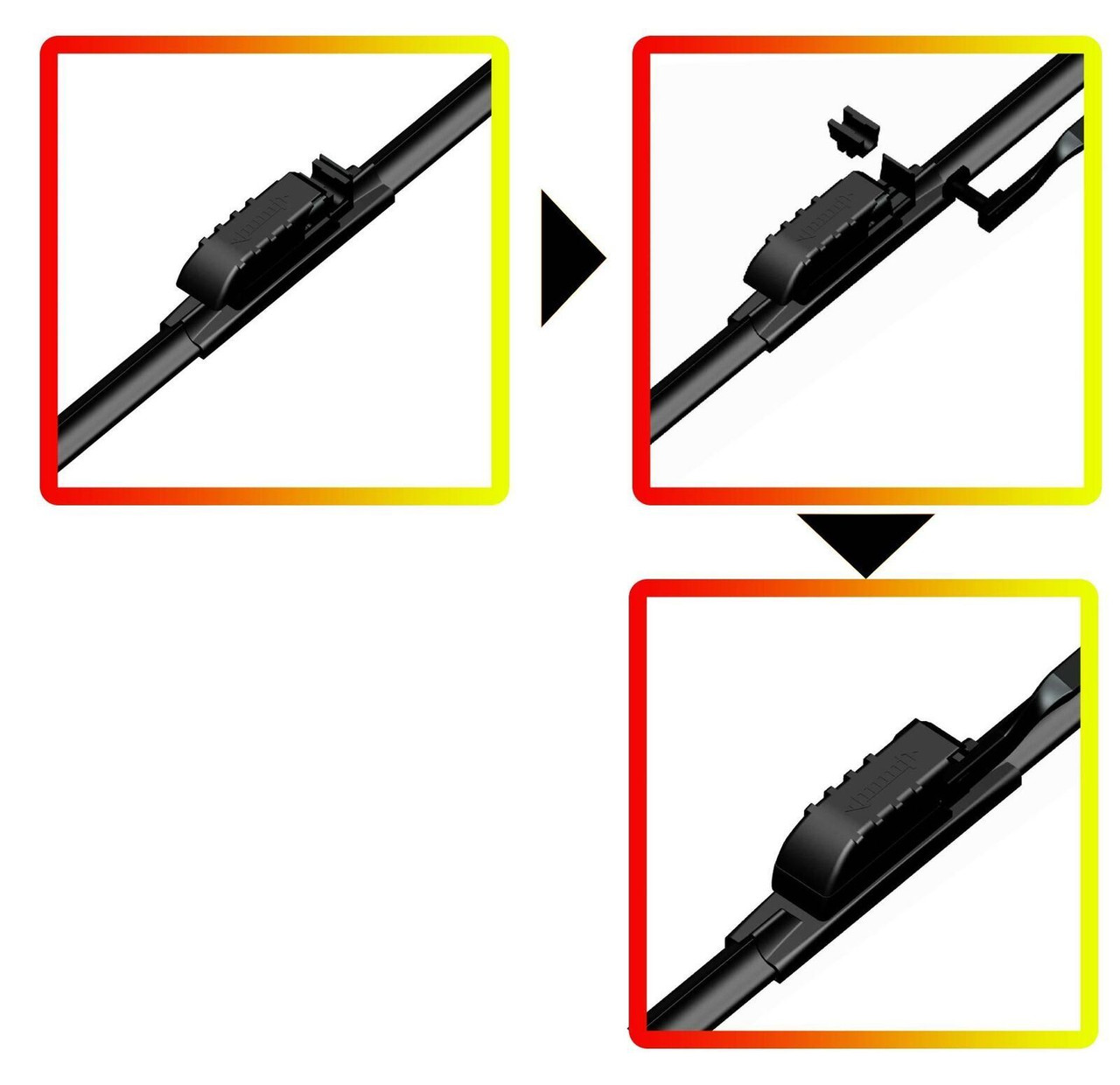 Pair Refresh Aero-D Flat Front Windscreen Wiper Blades Set 20" 14" Multi Fit