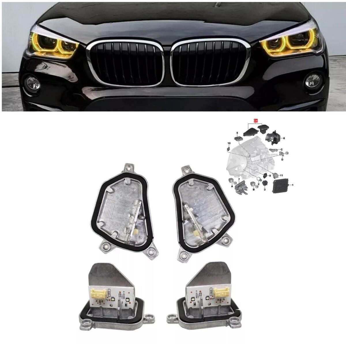 for BMW X1 F48 2014-19 LED Light 4pc SET Lemon Yellow halo angel eyes