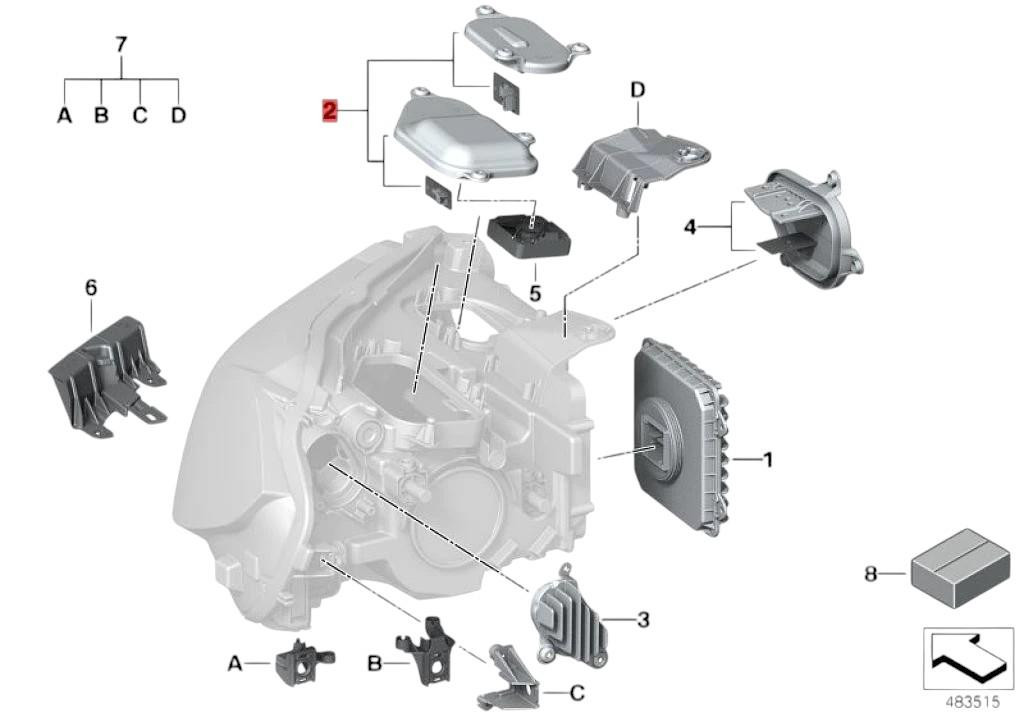 For BMW F52 2015-2019 daytime running light PAIR lemon yellow set 4 halo