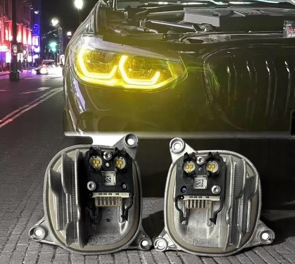 7466107 Pair halo Angel Eye Pair Lemon Yellow for BMW X3 X4 G01/G02 2016-2019