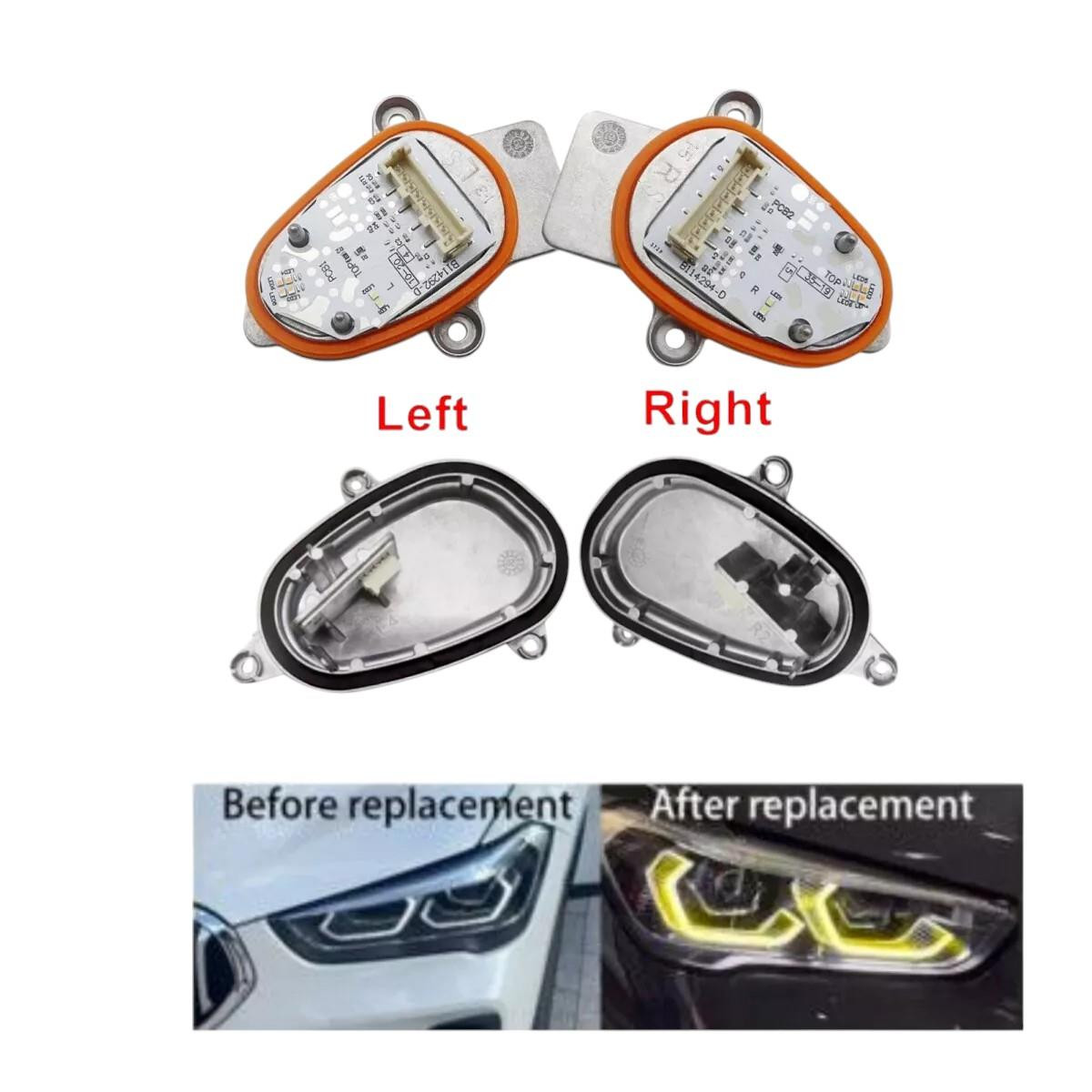 For BMW X1 F48 LCI 2019-2022 new daytime running light PAIR lemon yellow